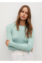 Polo Yaka T-shirt MANGO لون أخضر