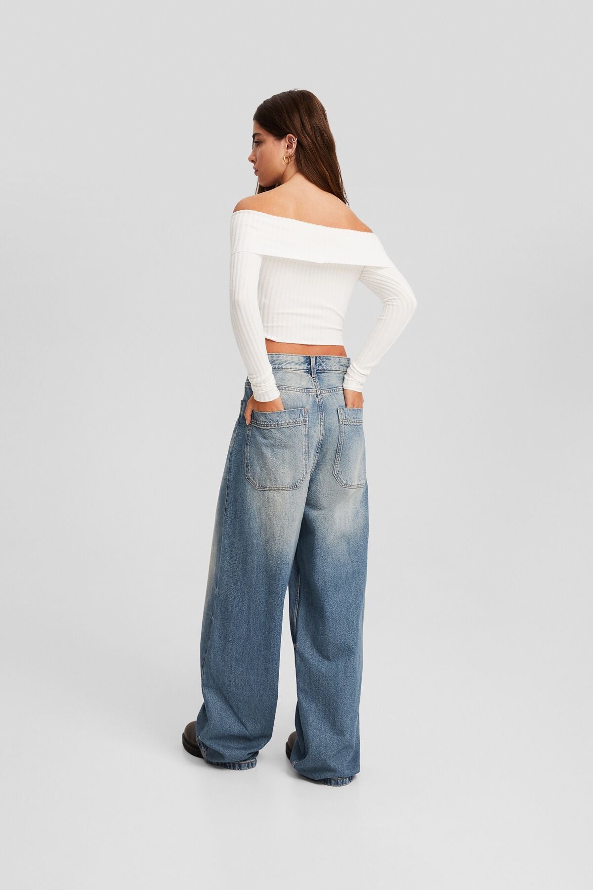 جينز Bershka لون أزرق