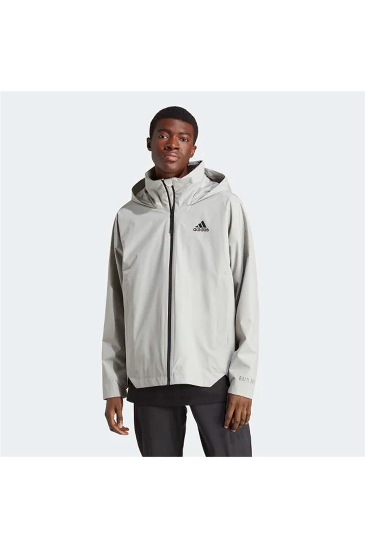 معطف واق من المطر & الرياح adidas لون رمادي