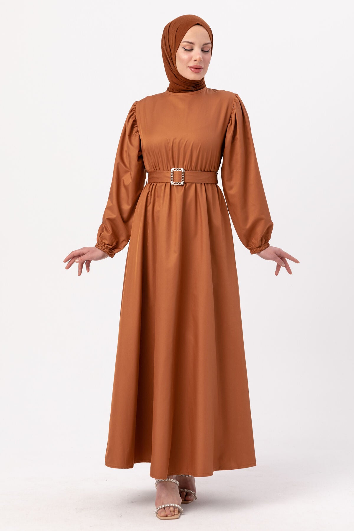 فستان سهرة TOFİSA لون بني