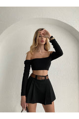 تنورة LB Laluna Butik لون أسود