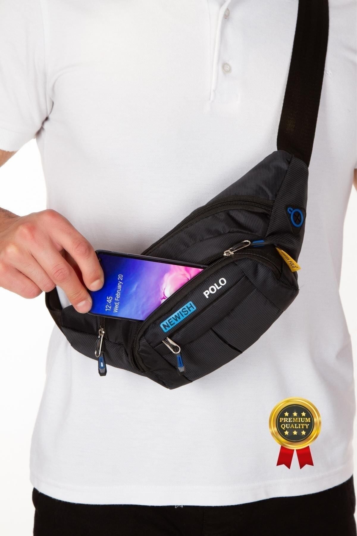 حقيبة خصر Newish Polo لون أسود