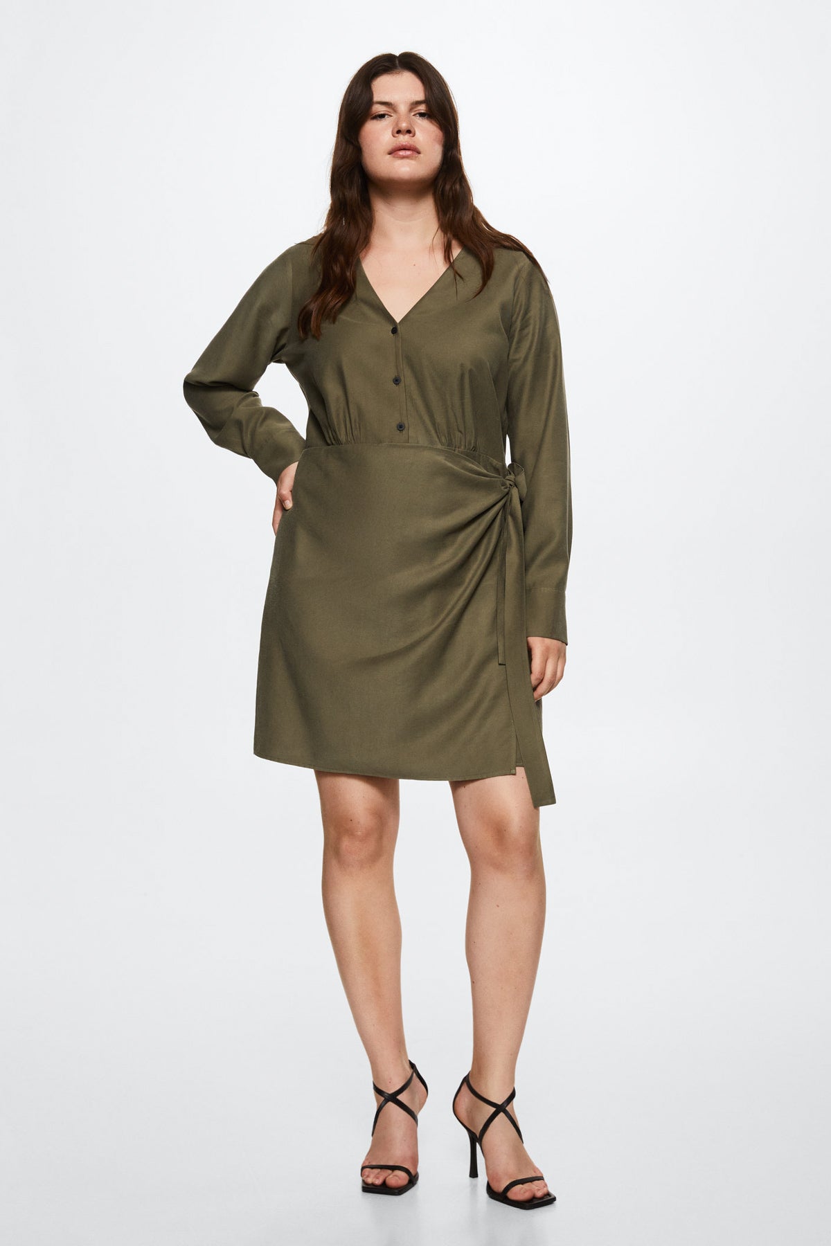 فستان MANGO لون كاكي
