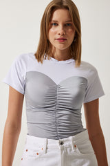 بلوزة Happiness İstanbul لون أبيض