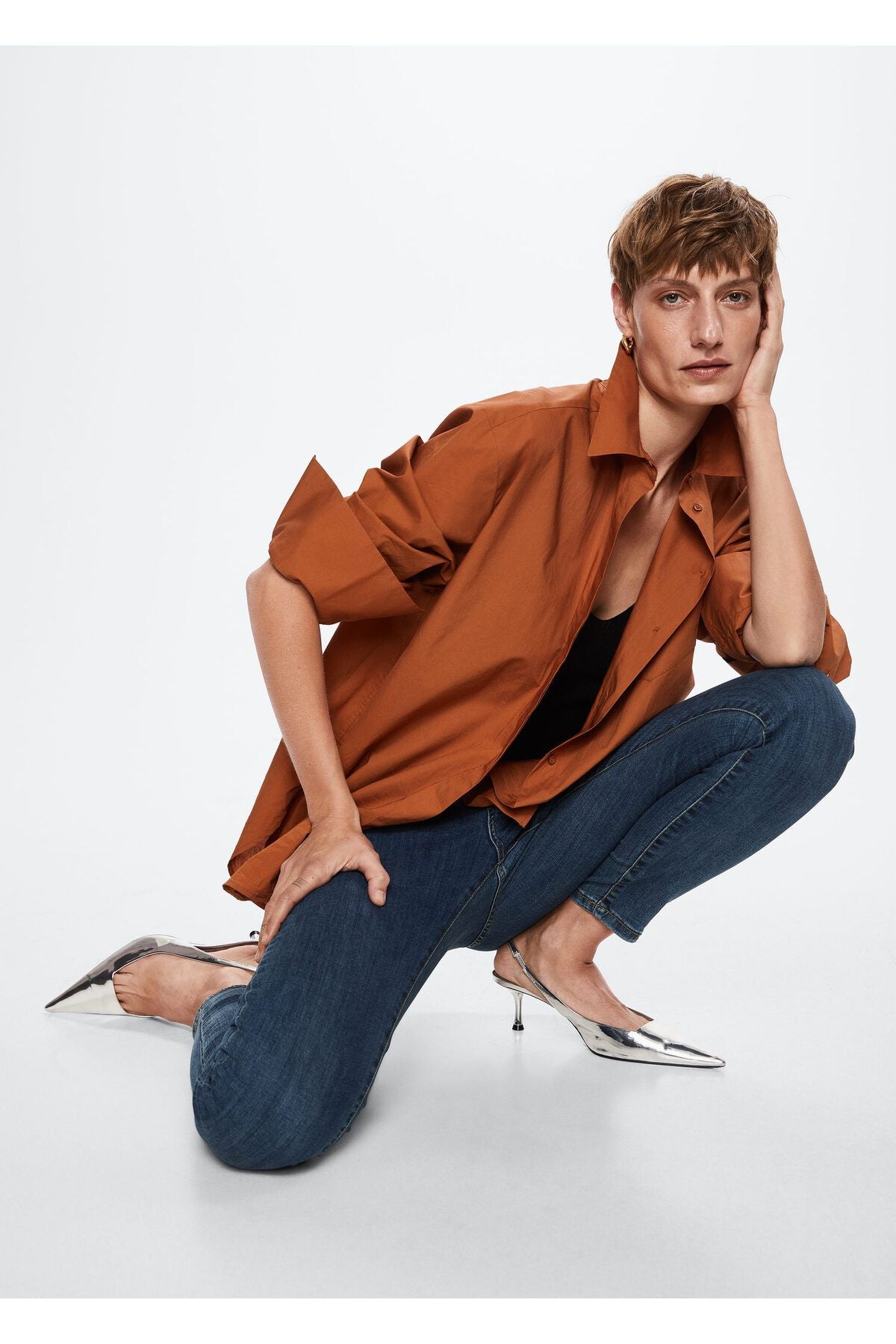 جينز MANGO لون أزرق