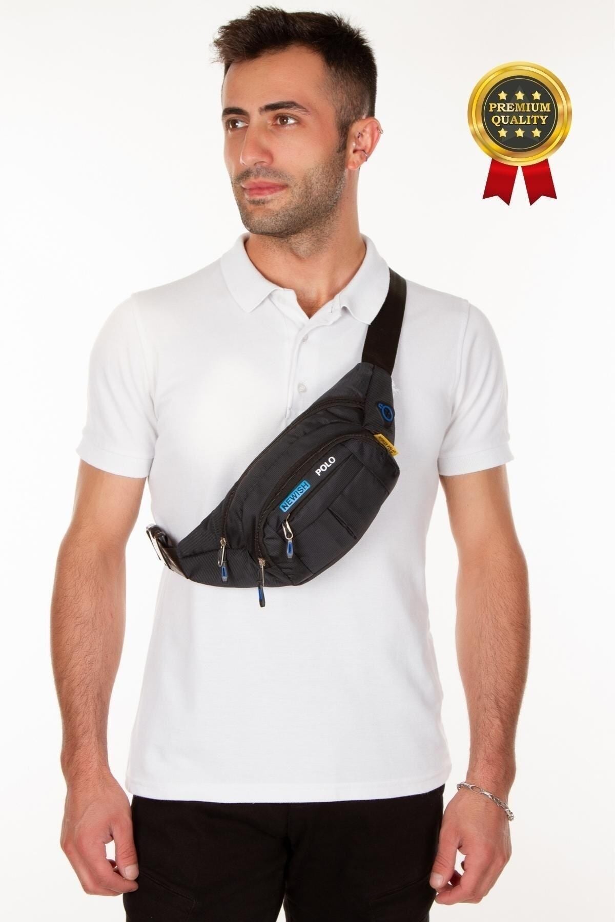 حقيبة خصر Newish Polo لون أسود