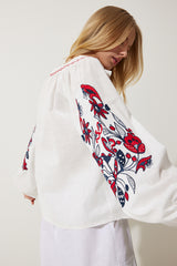 بلوزة Happiness İstanbul لون أبيض