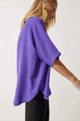 بلوزة Happiness İstanbul لون بنفسجي