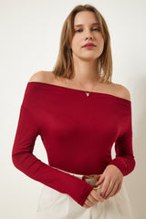 بلوزة Happiness İstanbul لون بوردو