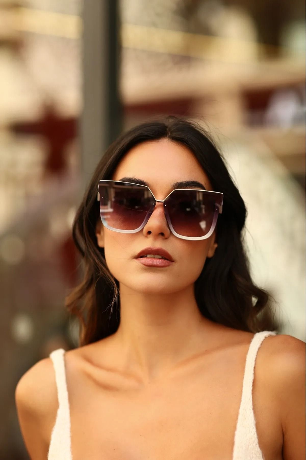 نظارة شمسية Modalucci لون أبيض