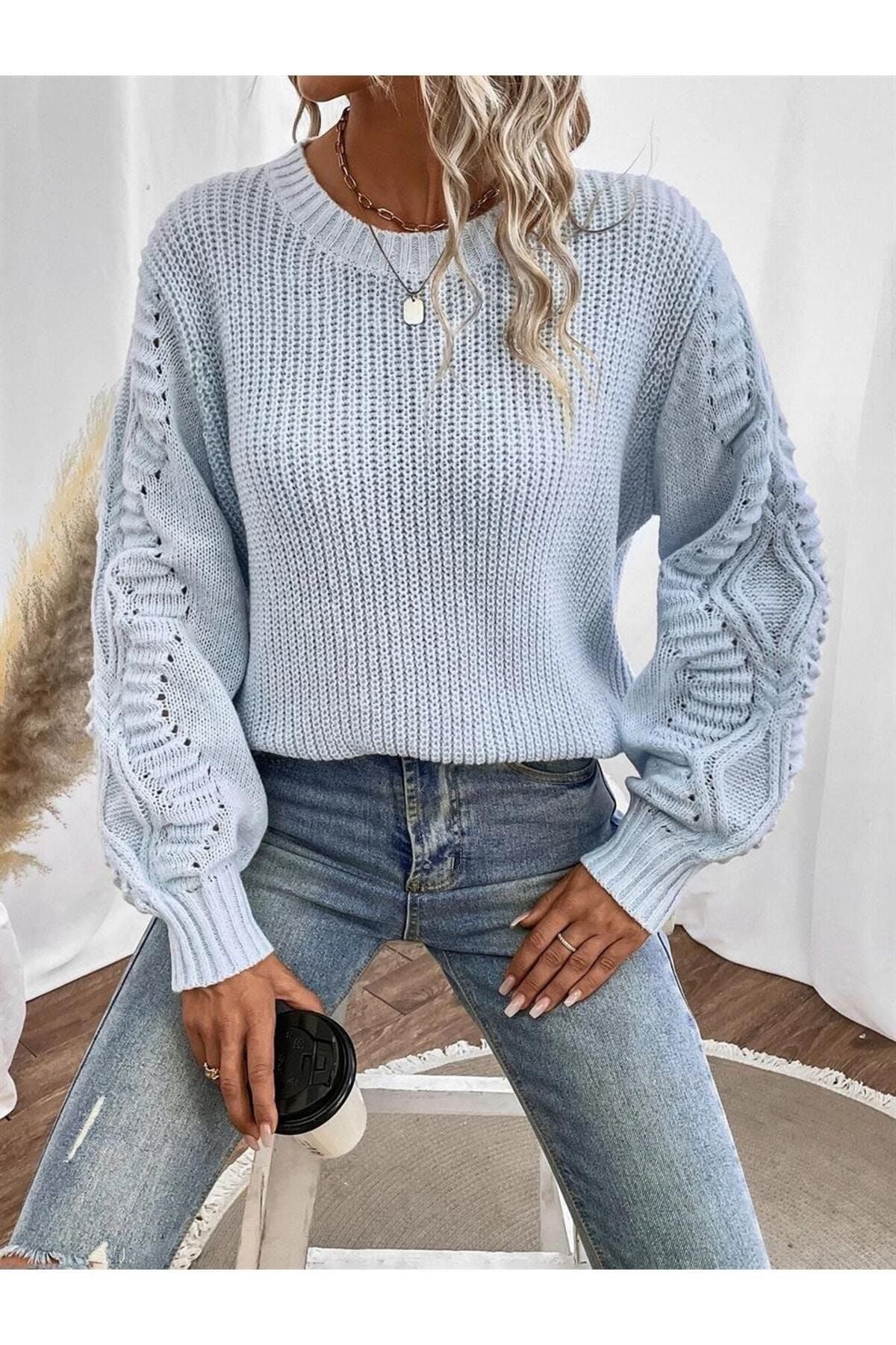 كنزة AQE FASHION لون أزرق