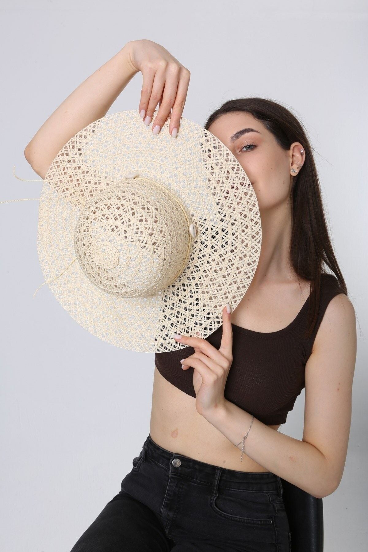 قبعة Luminos Butik لون أزرق غامق