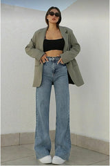 جينز MAKRAS EXCLUSIVE لون أزرق