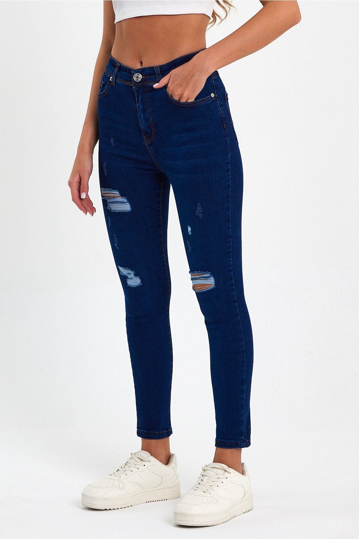 جينز geenz manifacture لون أزرق غامق