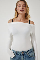 بلوزة Happiness İstanbul لون أبيض