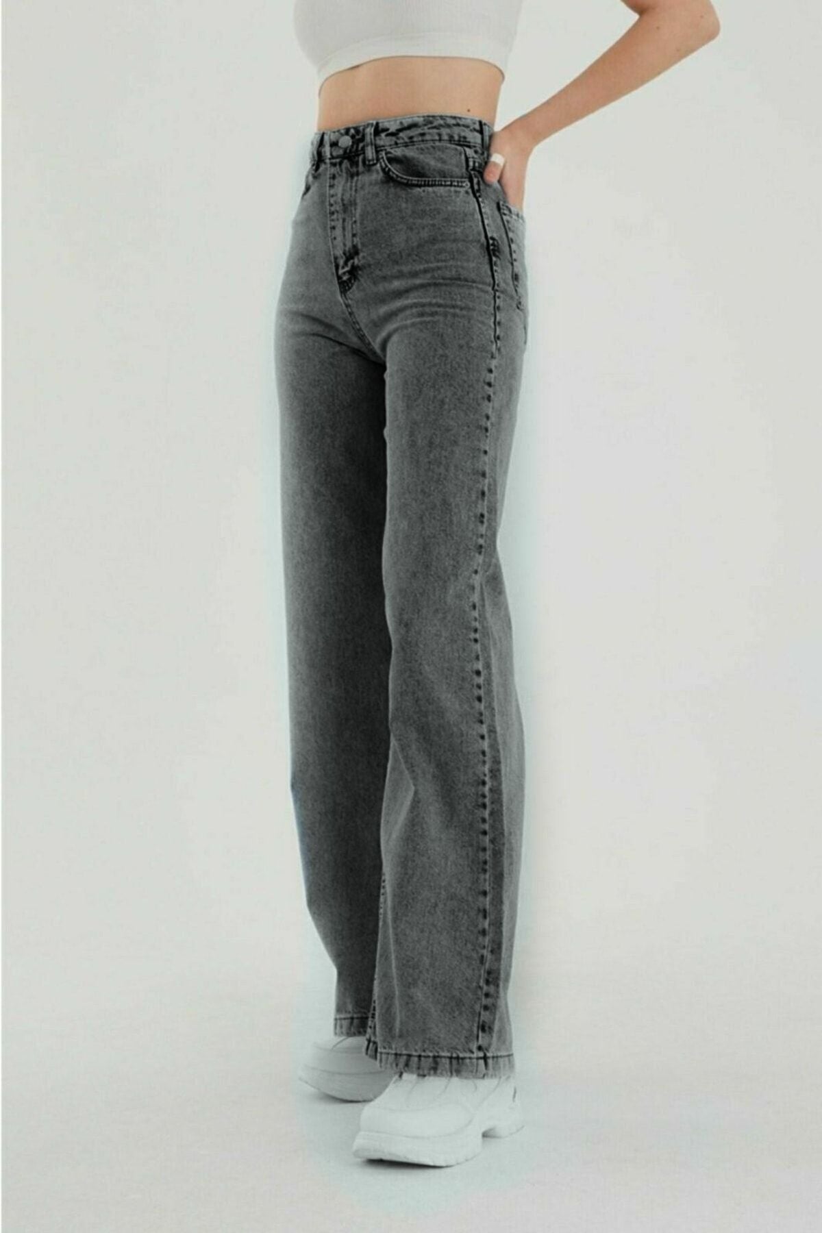 جينز Livik لون رمادي