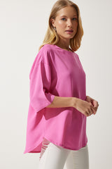 بلوزة Happiness İstanbul لون زهري