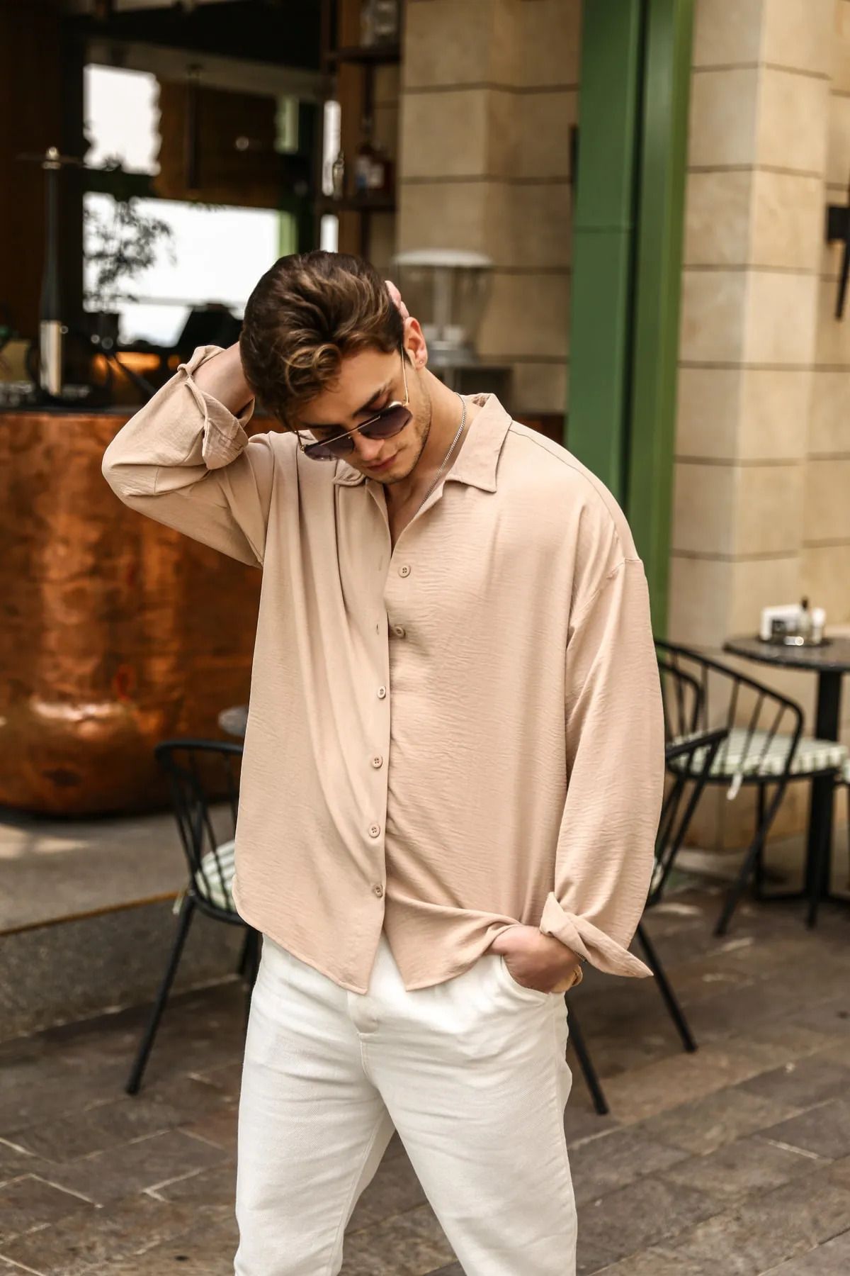 قميص Gray Clothing لون بيج