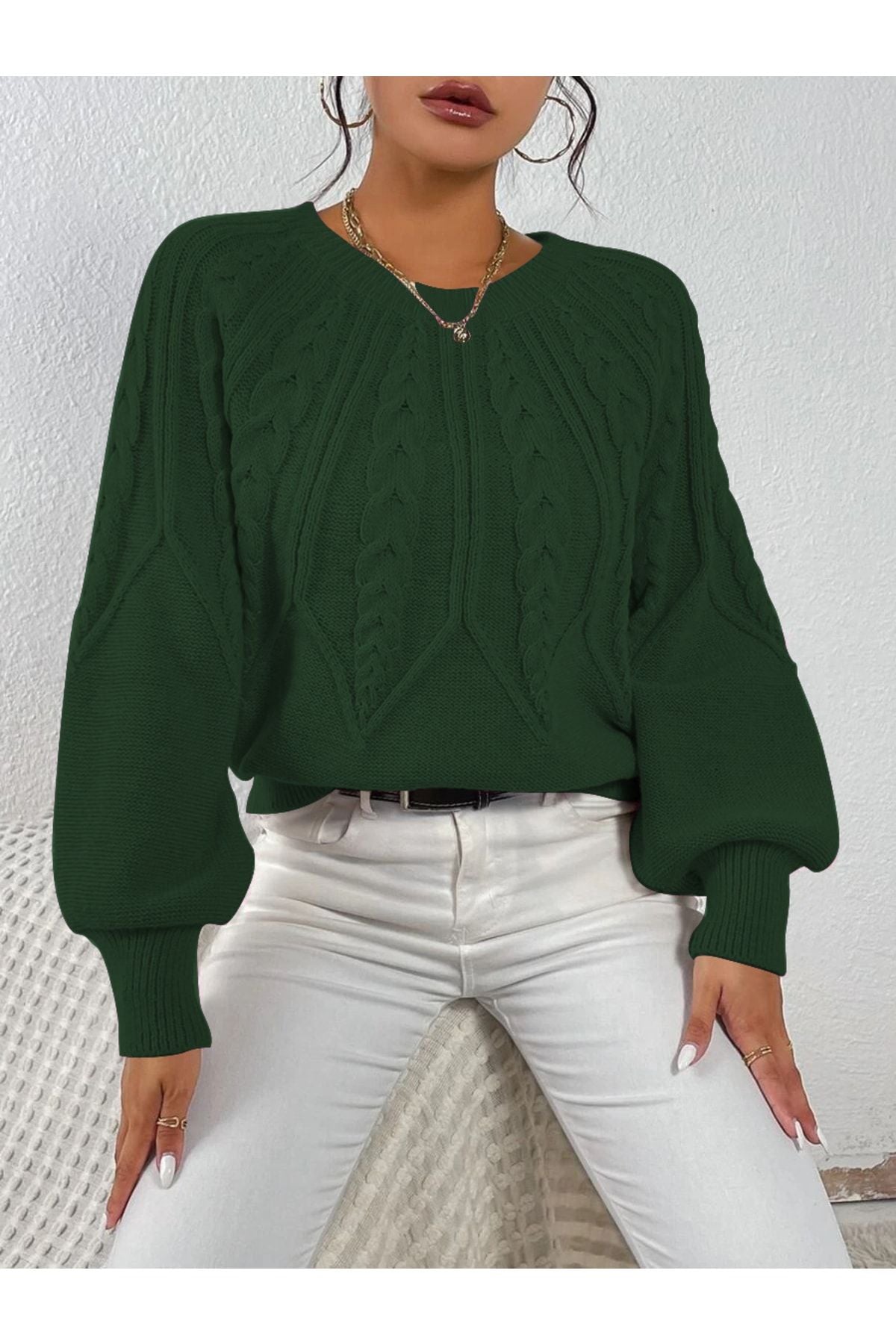 كنزة AQE FASHION لون أخضر
