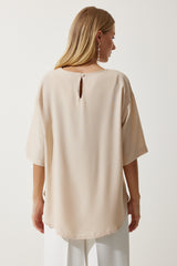 بلوزة Happiness İstanbul لون بيج