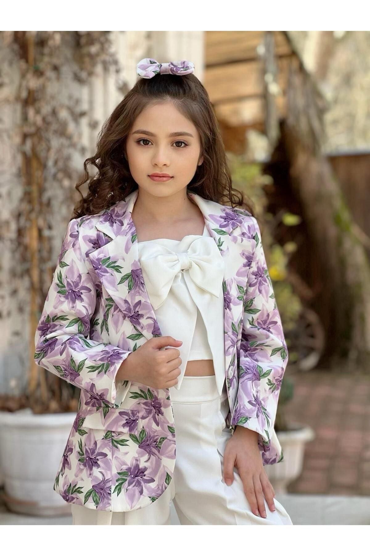 بدلة By Feyza Kids Collection لون بنفسجي