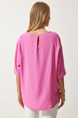 بلوزة Happiness İstanbul لون زهري