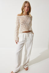 بلوزة Happiness İstanbul لون بيج