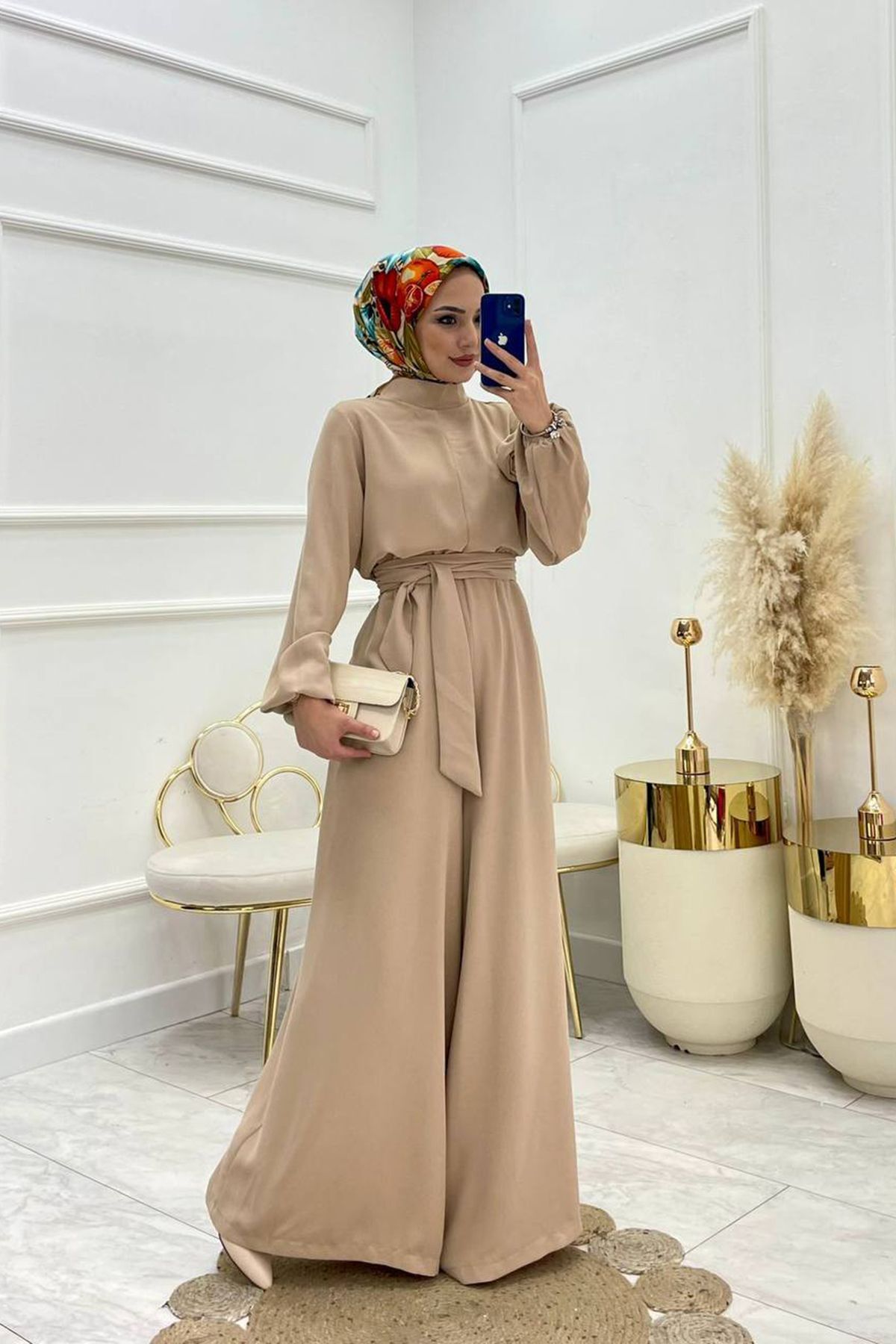 قفزة الحجاب Neşeli Butik لون بيج