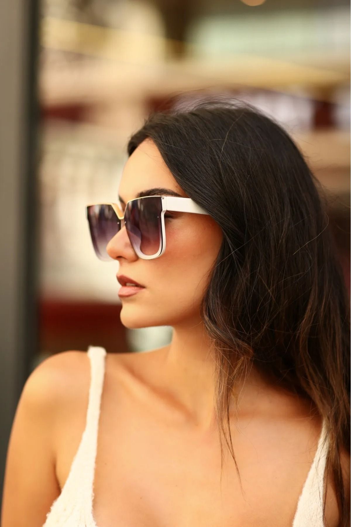 نظارة شمسية Modalucci لون أبيض