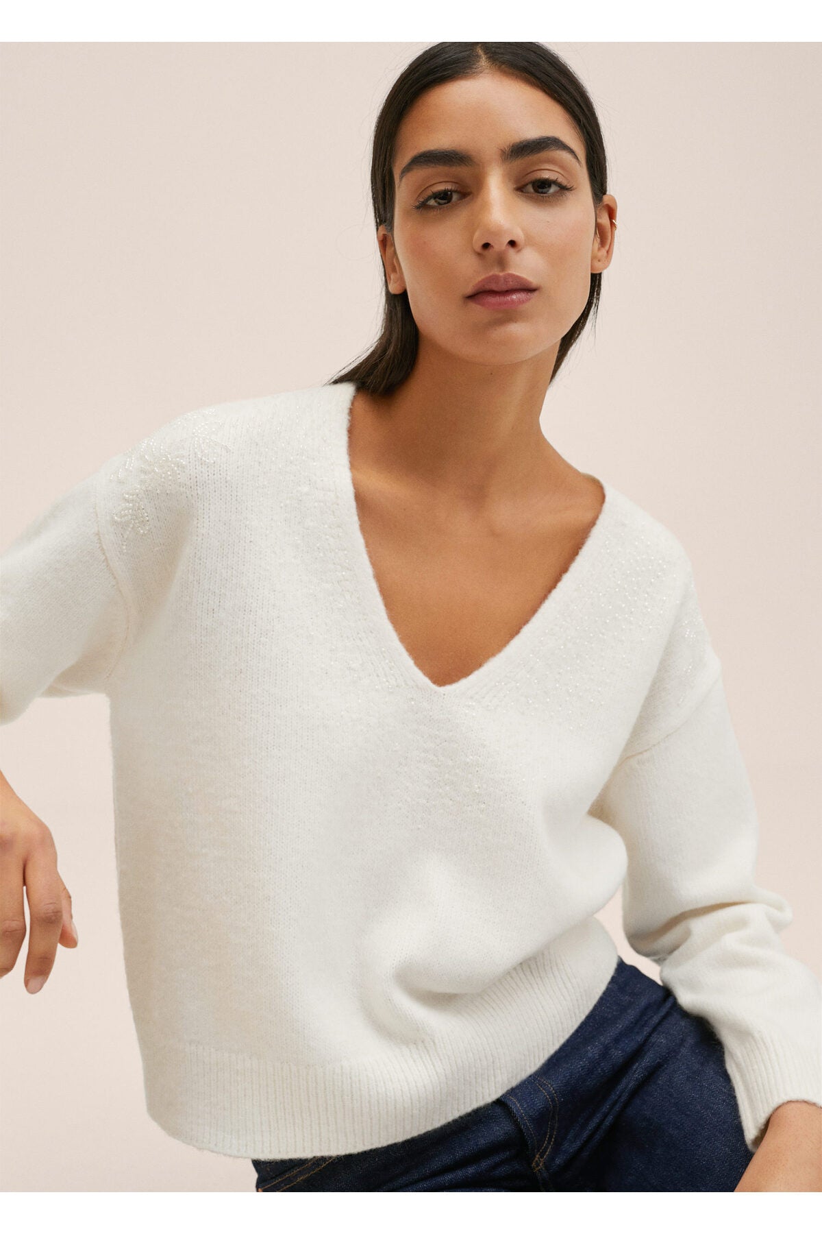 كنزة MANGO لون زهري