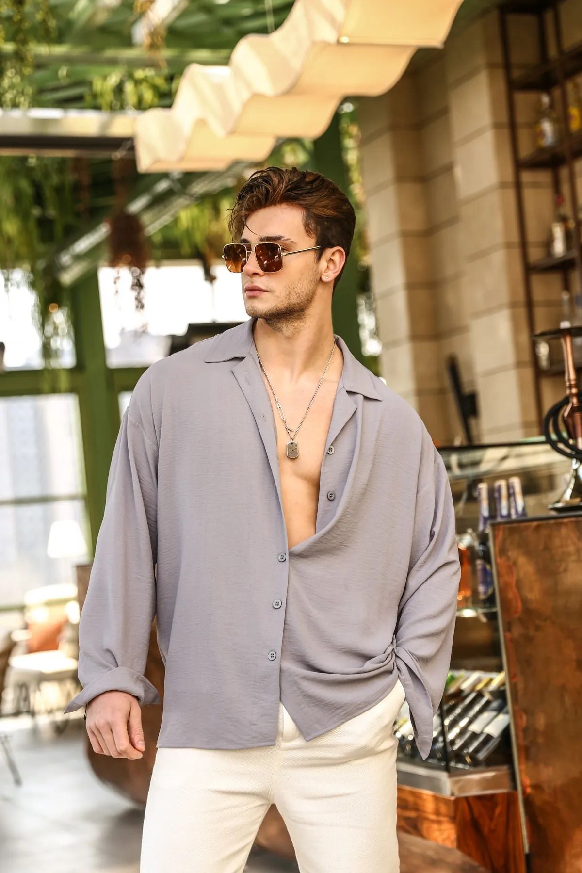 قميص Gray Clothing لون رمادي