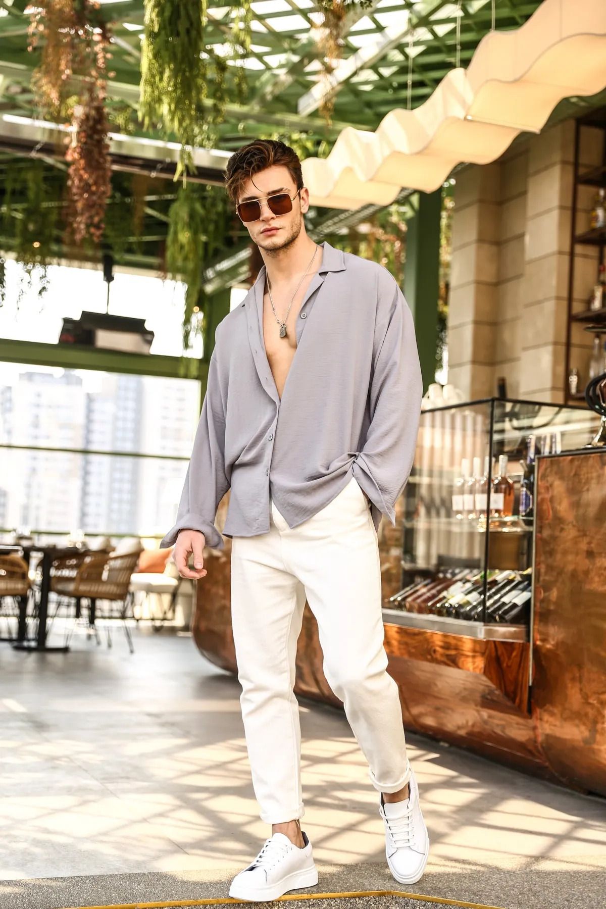 قميص Gray Clothing لون رمادي