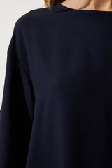 بلوزة Happiness İstanbul لون أزرق غامق