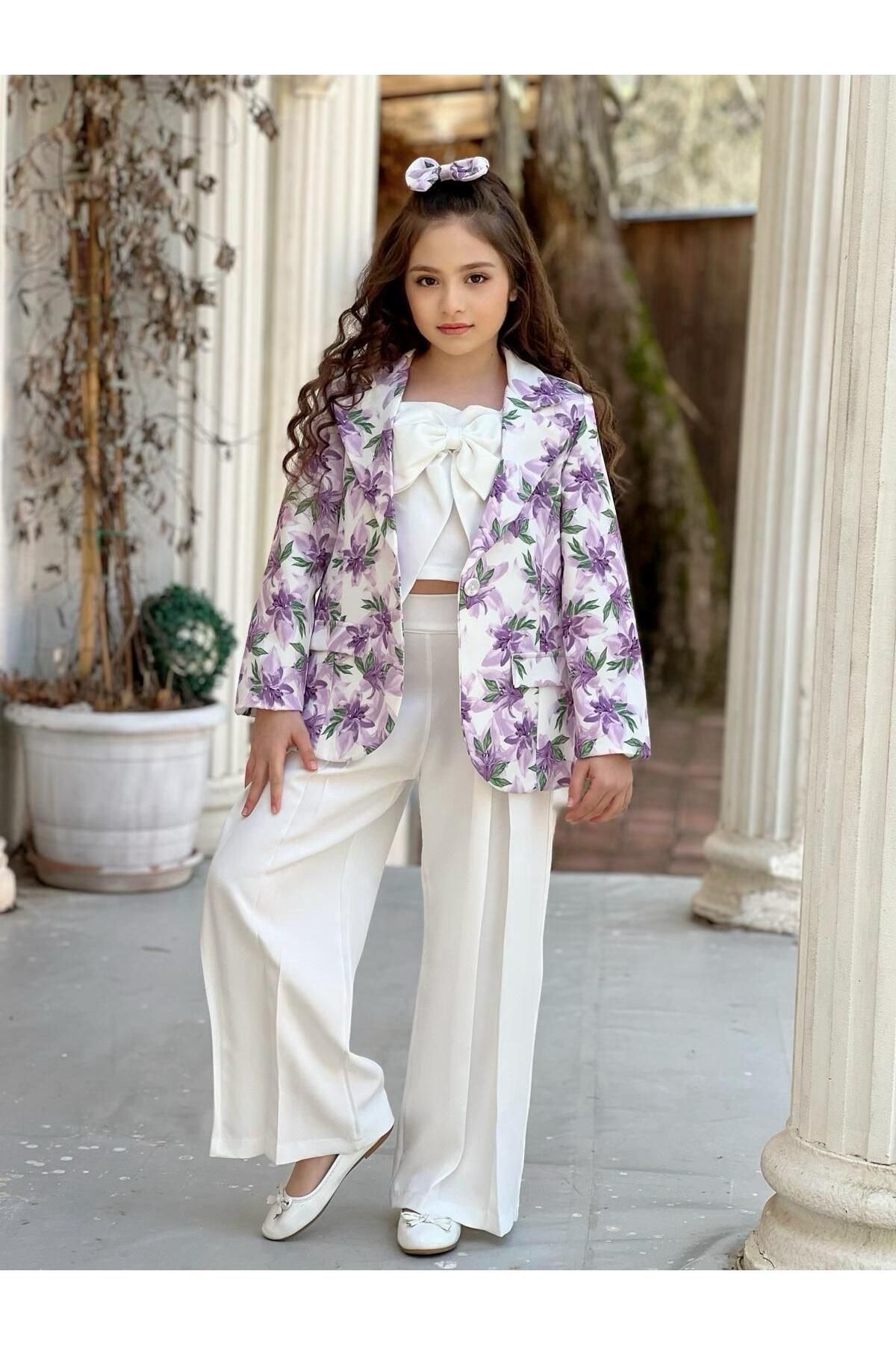 بدلة By Feyza Kids Collection لون بنفسجي