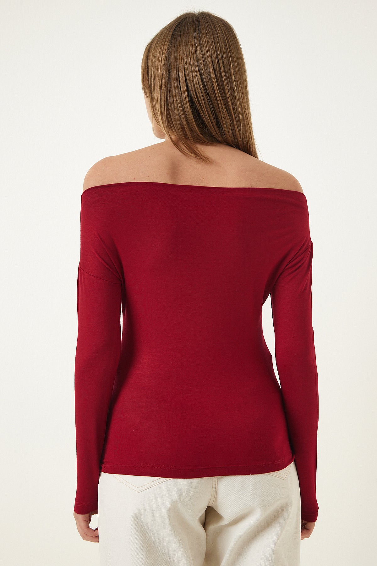 بلوزة Happiness İstanbul لون بوردو