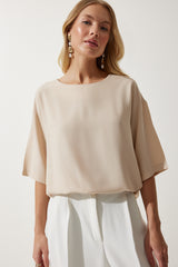 بلوزة Happiness İstanbul لون بيج