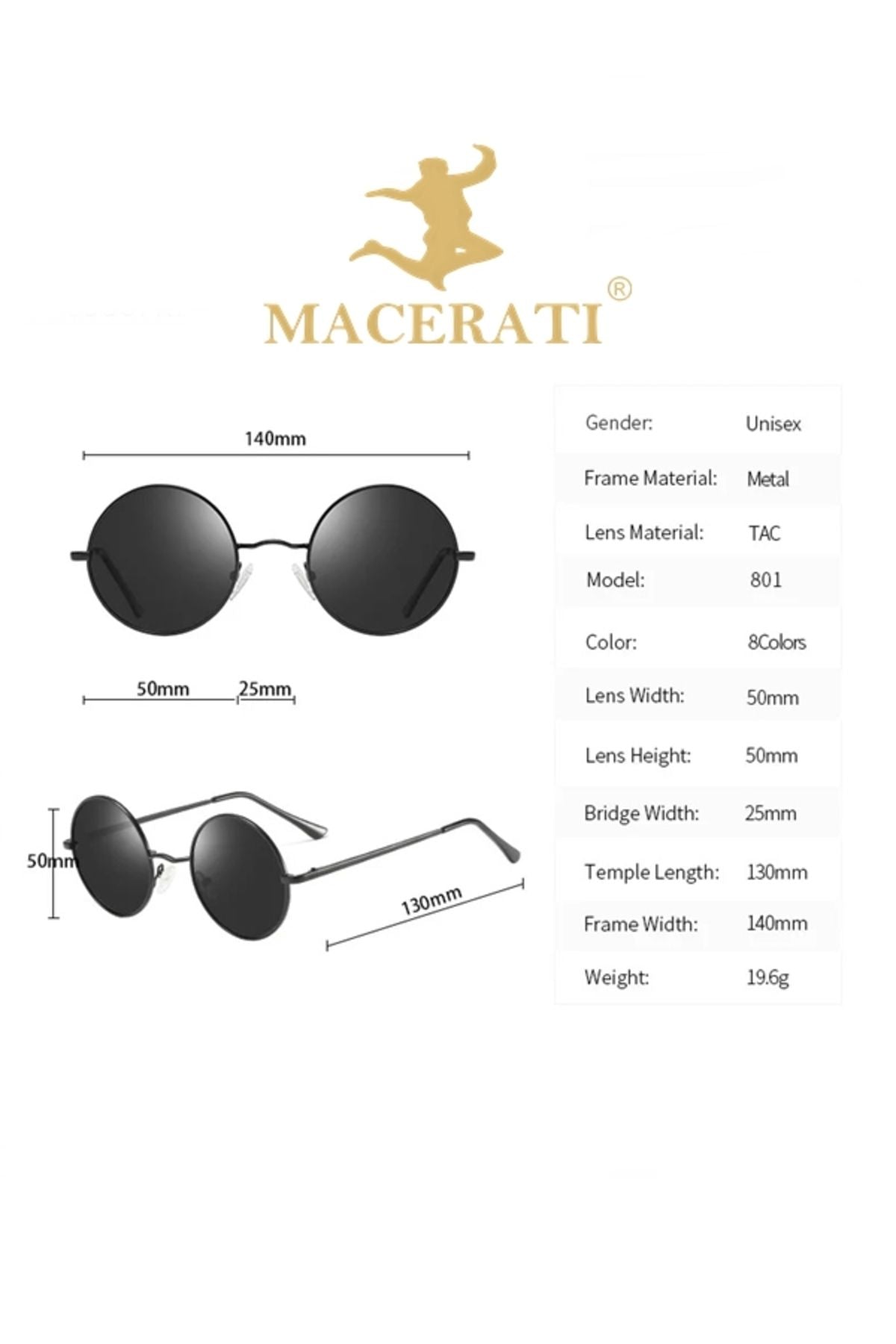 نظارة شمسية MACERATİ لون أسود