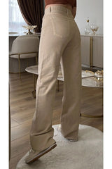 جينز MAKRAS EXCLUSIVE لون بيج