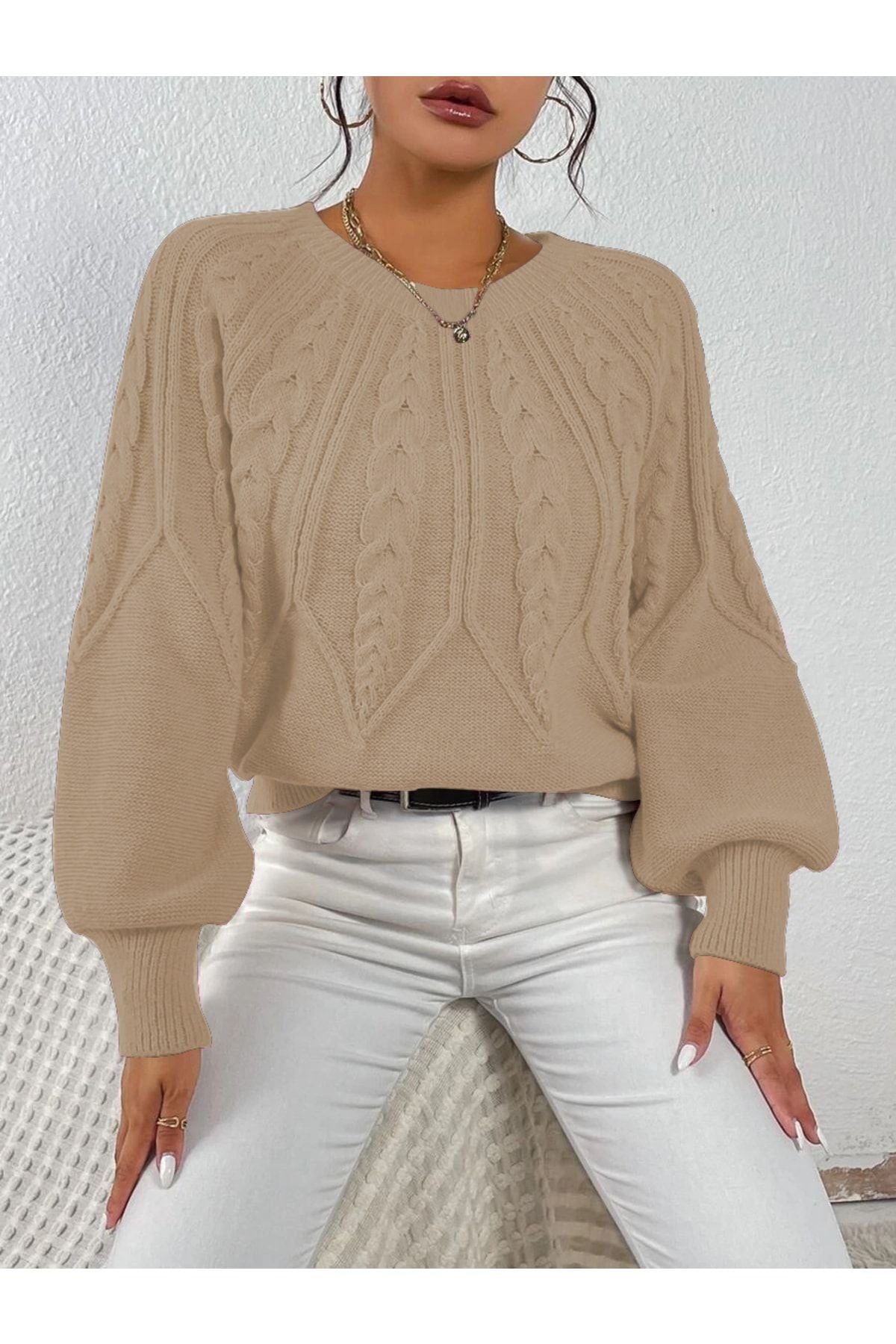 كنزة AQE FASHION لون رمادي