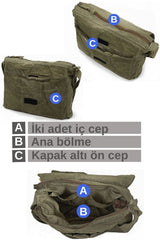 حقيبة كتف عملية old cotton cargo لون كاكي