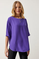 بلوزة Happiness İstanbul لون بنفسجي