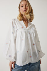 بلوزة Happiness İstanbul لون بيج فاتح