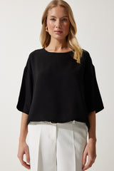 بلوزة Happiness İstanbul لون أسود