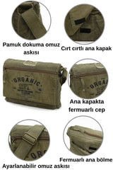 حقيبة كتف عملية old cotton cargo لون كاكي