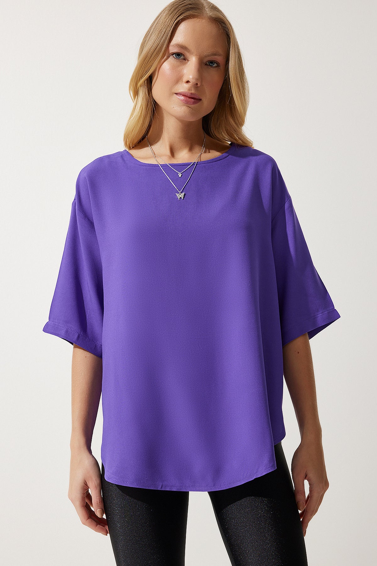 بلوزة Happiness İstanbul لون بنفسجي