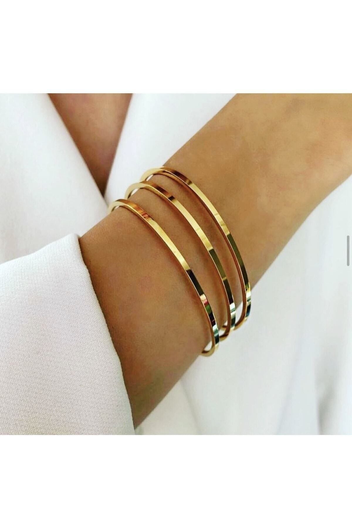 سوار معدني Luxuryhiralice لون ذهبي