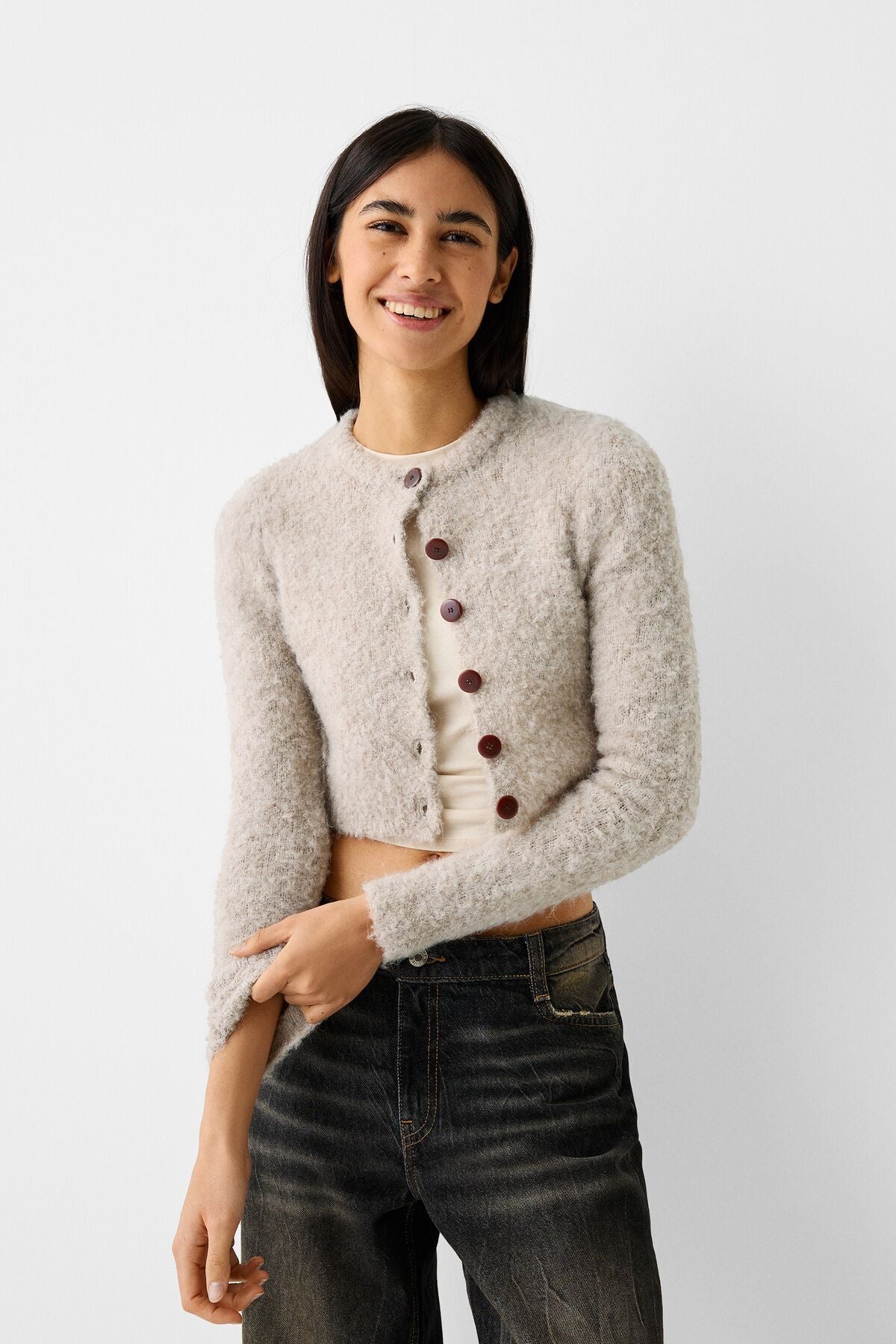 جاكيت خفيف Bershka لون بيج