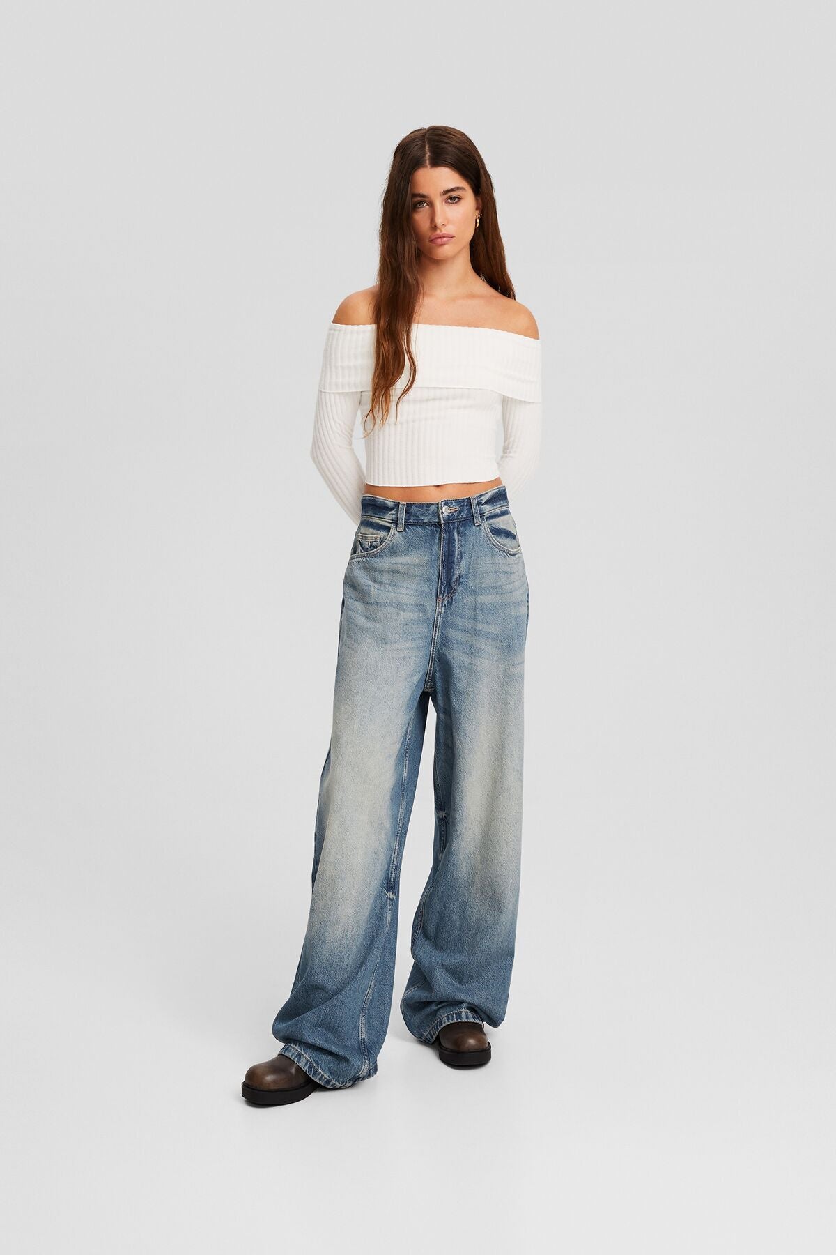 جينز Bershka لون أزرق