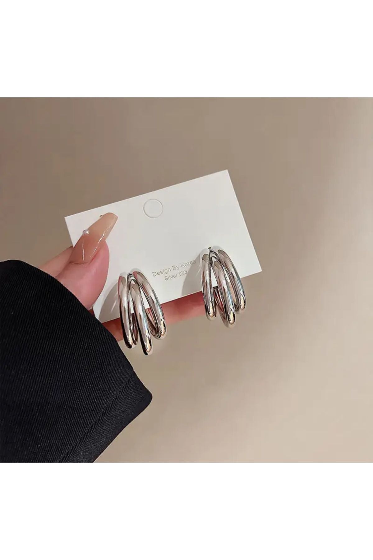 أقراط الصلب VenüsDesign لون فضي