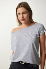 بلوزة Happiness İstanbul لون رمادي